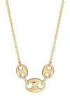 Athra Luxe Pavé Bold Mariner Chain Necklace In Gold