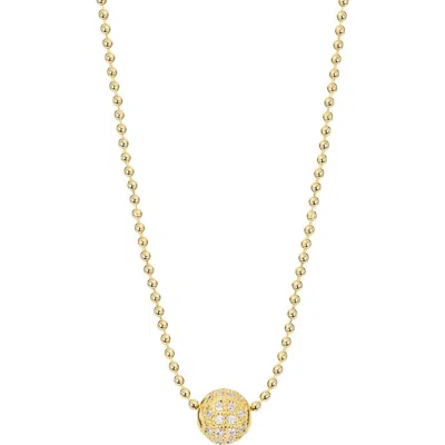 Athra Luxe Pavé Cz Ball Beaded Necklace In Gold