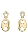 Athra Luxe Pavé Horsebit Drop Earrings In Gold