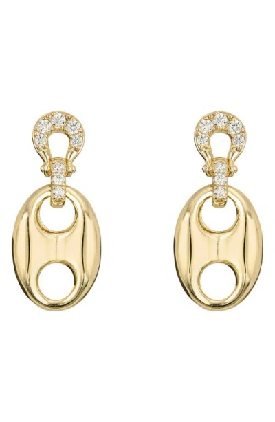 Athra Luxe Pavé Horsebit Drop Earrings In Gold