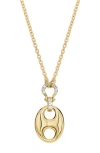 Athra Luxe Pavé Horsebit Necklace In Gold