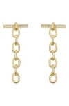 Athra Luxe Pavé Toggle Drop Earrings In Gold