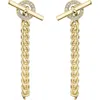 Athra Luxe Pavé Toggle Front/back Earrings In Gold