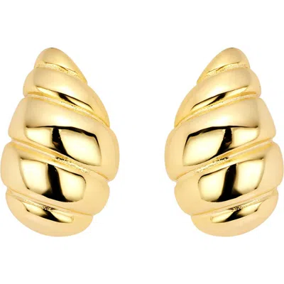 Athra Luxe Rib Domed Stud Earrings In Gold