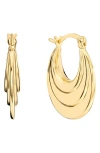 Athra Luxe Round 3d Hoop Earrings In Gold