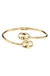 Athra Luxe Sculpted Bypass Bangle In Gold