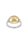 Athra Luxe Sculpted Mariner Link Ring In Gold