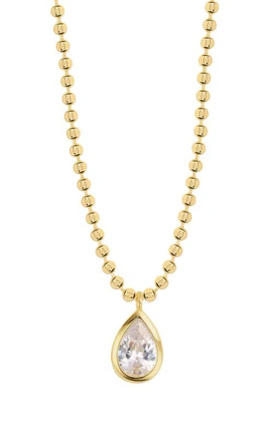 Athra Luxe The Celeste Teardrop Pendant Necklace In Gold