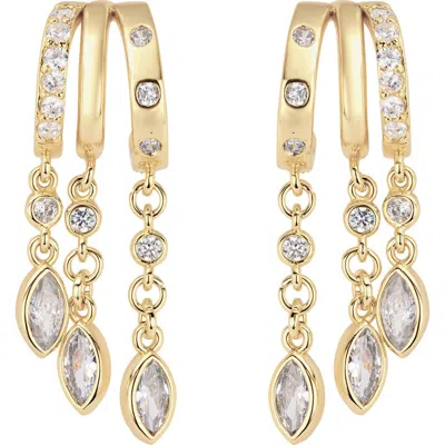 Athra Luxe The Marquise Chain Huggie Hoop Earrings In Gold
