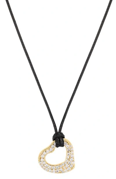 Athra Luxe The Radiant Heart Cord Pendant Necklace In Gold