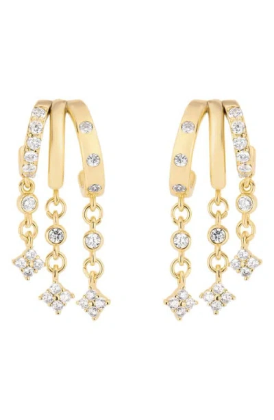 Athra Luxe The Starlight Chain Huggie Hoop Earrings In Gold