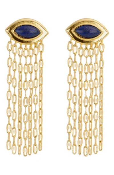 Athra Luxe Waterfall Drop Earrings In Gold