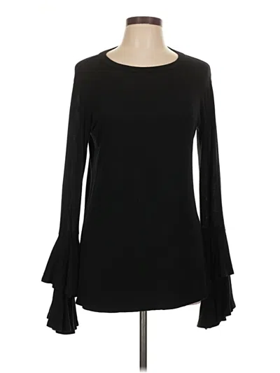 Pre-owned Atina Cristina Long Sleeve Blouse In Black