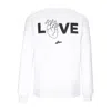 Atipici Follow Your Art Love Crew White Men's Crewneck Sweatshirt In White