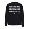 Atipici Follow Your Art Love Your Body Crew Neck Men's Sweatshirt Black In Black