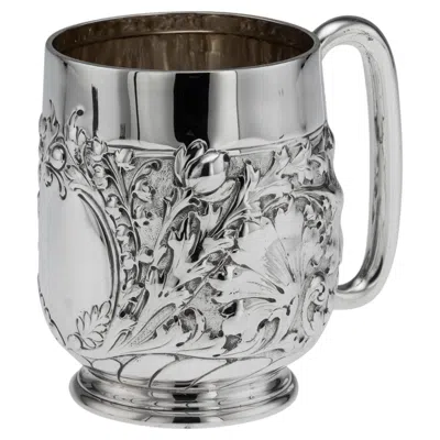 Pre-owned Atkin Brothers Antique 19th Century Victorian Solid Silver Mug, Sheffield C.1897