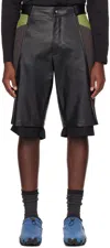 At.kollektive Black Kiko Kostadinov Edition Inayat Shorts In Black/turtle Green/t