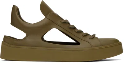 At.kollektive Khaki Kostas Murkudis Edition Cutout Sneakers In Olive