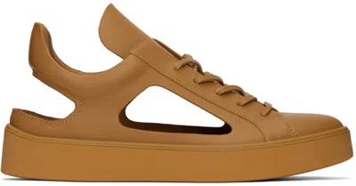 At.kollektive Tan Kostas Murkudis Edition Cutout Sneakers In Sefton Gold