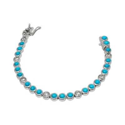 Atlanta Jewelers Supply Women's Bubble Tennis Bracelet In Turquoise/clear In Blue