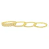 Atlanta Jewelers Supply Women's Moissanite Pave Cuban Link Beaded Stackable Bands Ring Set In Gold In Gold