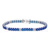 Atlanta Jewelers Supply Women's Oval Colored Tennis Bracelet In Blue In Blue