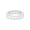 Atlanta Jewelers Supply Women's Radiant Cut Moissanite Eternity Band Ring In Sterling Silver In Metallic