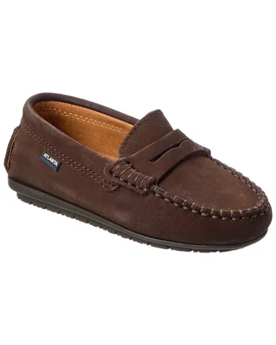 Atlanta Mocassin Kids' Atlanta Moccasin Leather Shoe In Brown