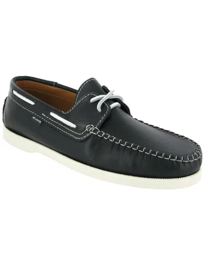 Atlanta Mocassin Leather Boat Shoe In Black