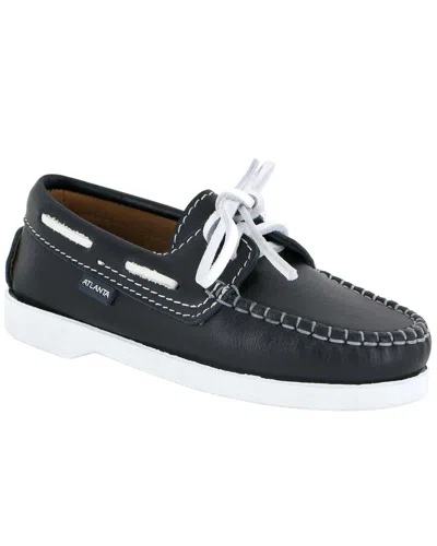 Atlanta Mocassin Leather Boat Shoe In Black