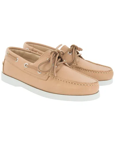 Atlanta Mocassin Leather Boat Shoe In Neutral
