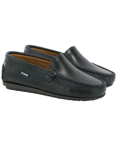 Atlanta Mocassin Kids' Leather Loafer In Black