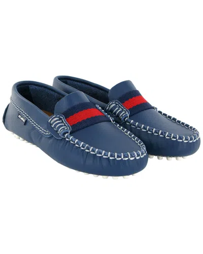 Atlanta Mocassin Kids' Leather Loafer In Blue
