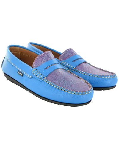 Atlanta Mocassin Leather Loafer In Blue