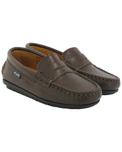 Atlanta Mocassin Kids' Leather Loafer In Gray
