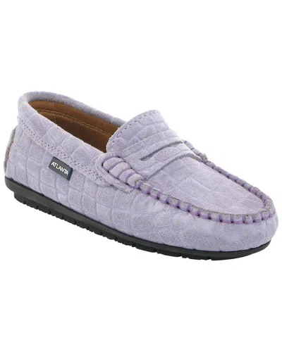 Atlanta Mocassin Leather Loafer In Purple
