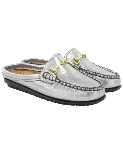 Atlanta Mocassin Leather Loafer In Silver