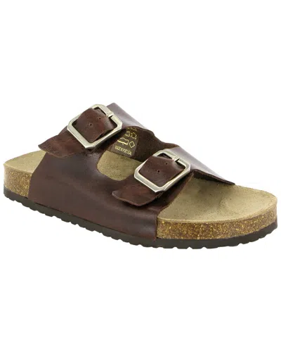Atlanta Mocassin Leather Sandal In Brown