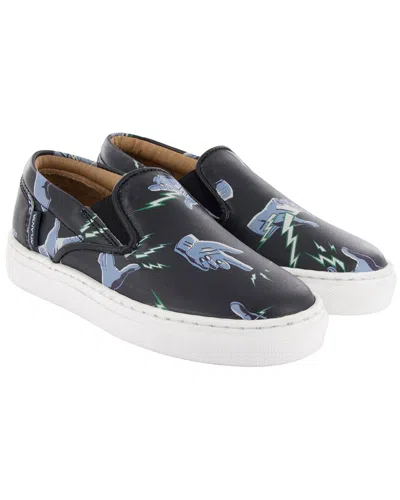 Atlanta Mocassin Kids' Leather Sneaker In Black