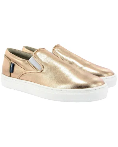 Atlanta Mocassin Kids' Leather Sneaker In Gold