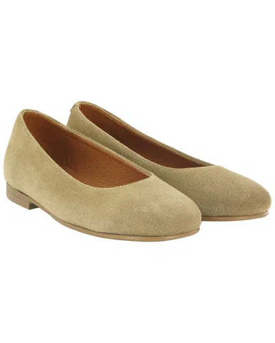 Atlanta Mocassin Leather Suede Ballerinas In Green
