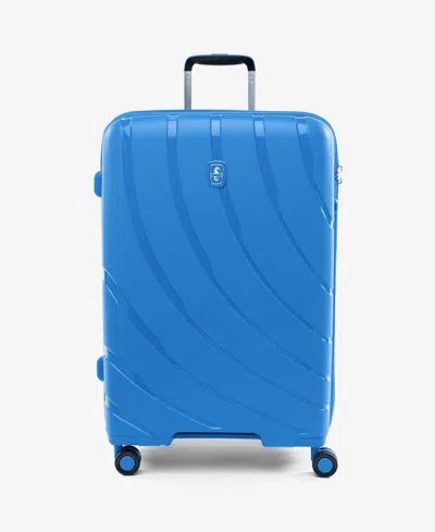 Atlantic Convertible Medium To Large Checked Expandable Hardside Spinner In Blue