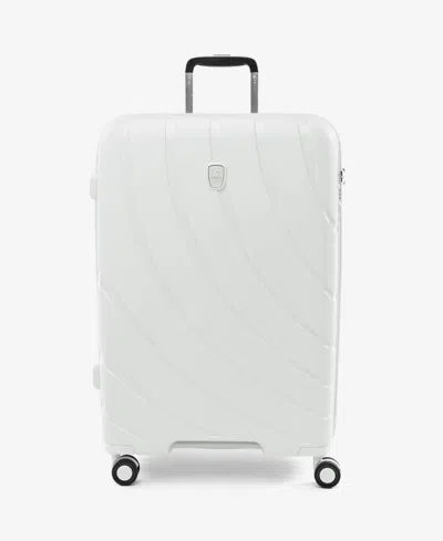Atlantic Convertible Medium To Large Checked Expandable Hardside Spinner In White