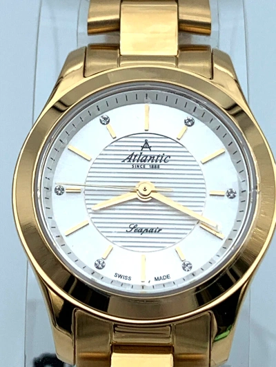 Pre-owned Atlantic Stars Atlantic Seapair Ladies Swiss Quartz Watch Yellow Gold Pvd 20335.45.21