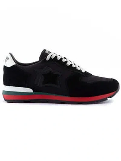 Pre-owned Atlantic Stars Low Shoes Antevoc Trainers Textile And Suede Black Man