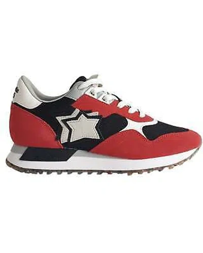 Pre-owned Atlantic Stars Low Shoes Dracoc Trainers Textile And Suede Black Red Man