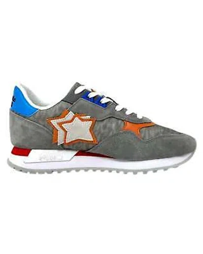 Pre-owned Atlantic Stars Low Shoes Dracoc Trainers Textile And Suede Grey/orange Man