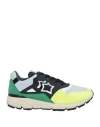 Atlantic Stars Man Sneakers Lime Green Size 8 Leather, Textile Fibers In Green