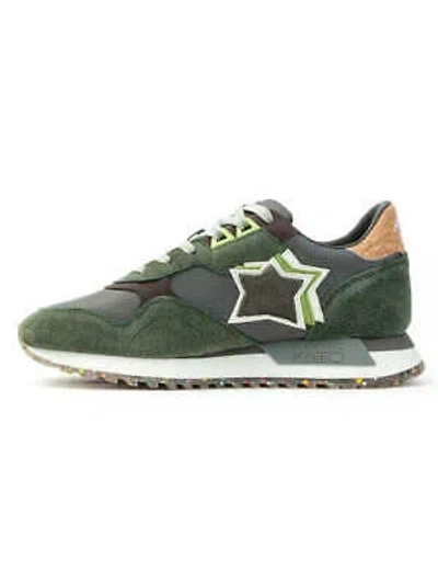Pre-owned Atlantic Stars Shoes Sneakers  Man Fabric And Suede Green In Not Available