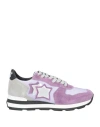 Atlantic Stars Woman Sneakers Mauve Size 7 Soft Leather, Textile Fibers In Purple